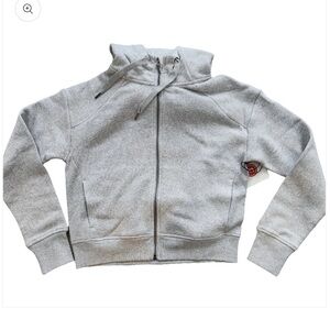 Pure Barre Cozy Zip Front Hoodie- Light Gray